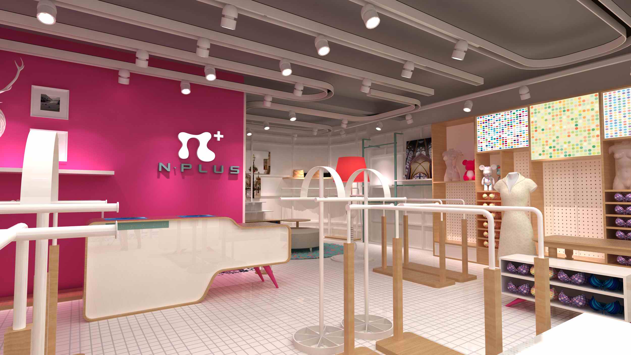 内衣店展柜展示设计N次方效果图(图1) 内衣店展柜展示设计N次方效果图(图1)