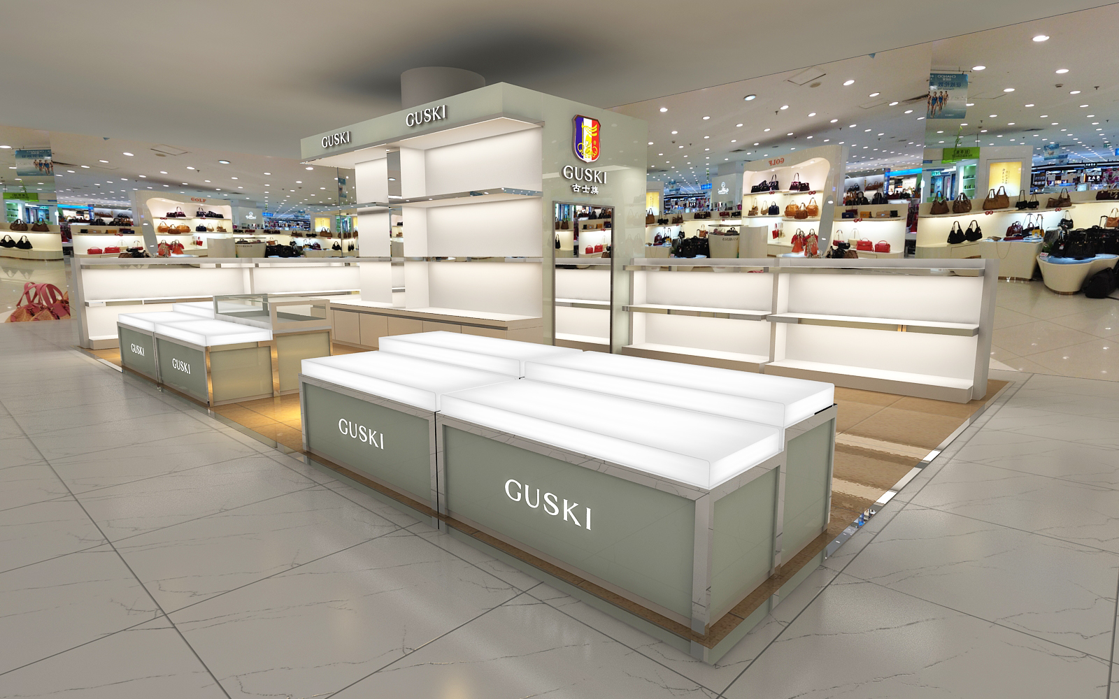 广东古士旗服饰展柜方案(图2)